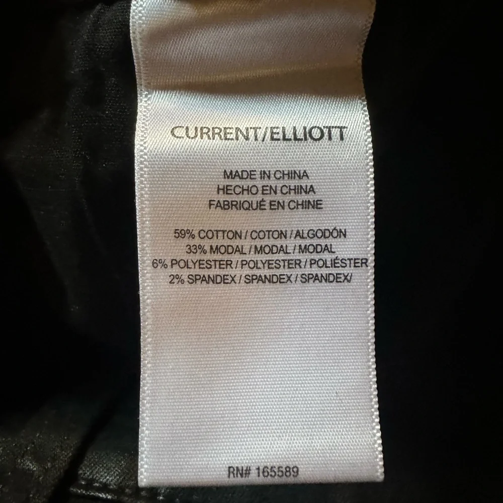 Current/Elliott Boulevard Bootcut coated denim jeans / pants Size 30 Black